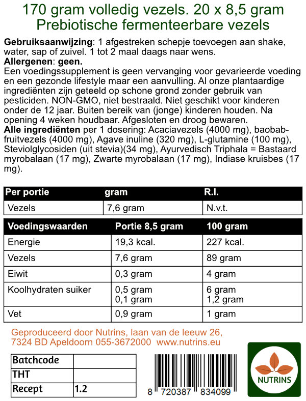 volledige vezels etiket