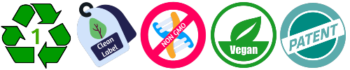 logo recycle patent clean label non gmo vegan