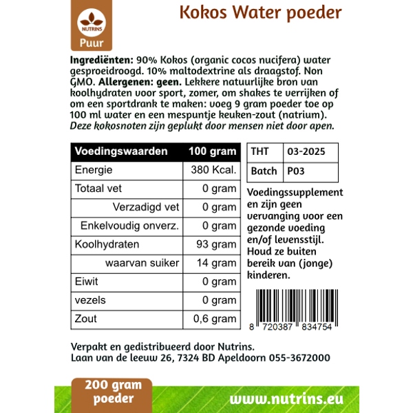 kokos water poeder